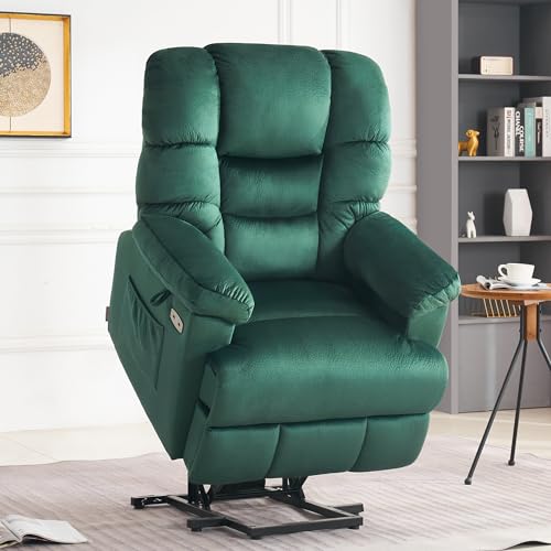 MCombo Triple Motor Power Lift Recliner Chair Sofa with Power Adjustable Headrest for Elderly People, Infinite Position, Fabric 7630 (Brown)