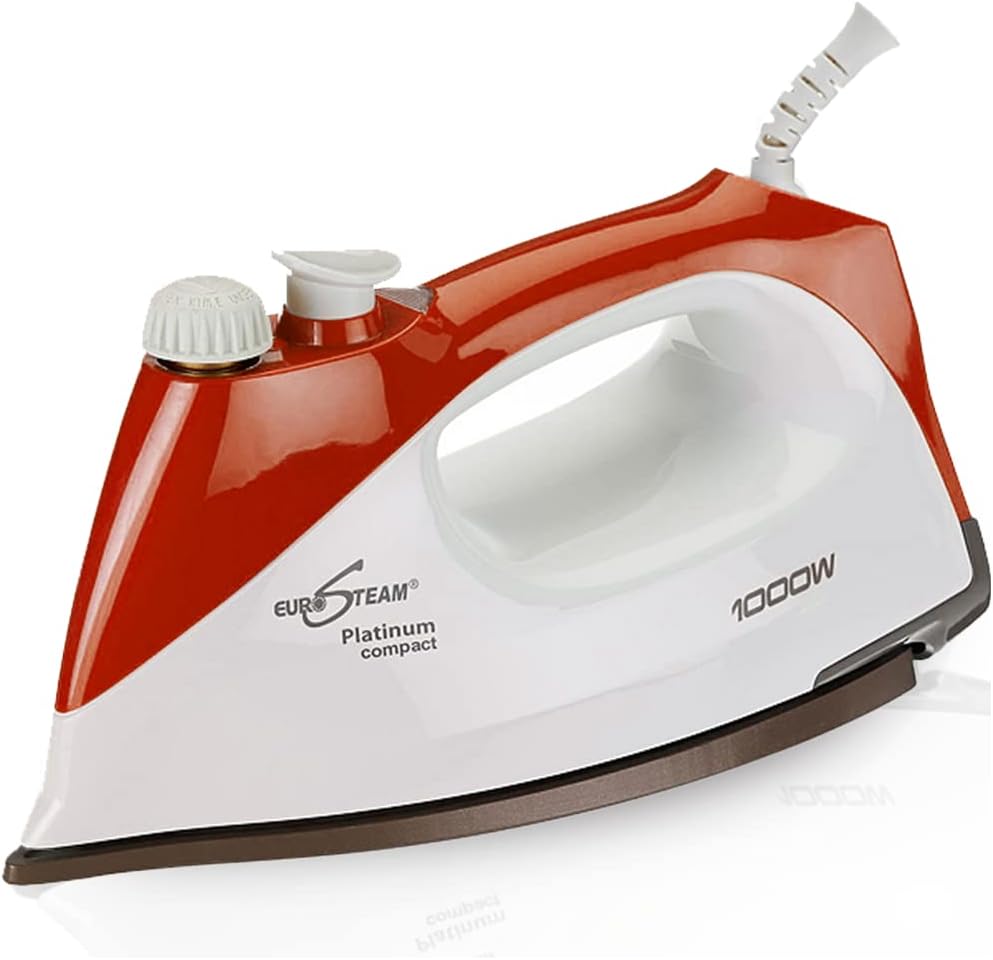 EuroSteam Iron Steamer for Clothes – Anti-Drip, Scratch Resistant Professional Iron – Horizontal/Vertical Steam Cleaner