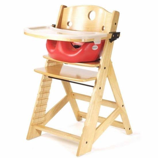 Keekaroo Height Right High Chair Espresso with Infant Insert and Tray in Cherry