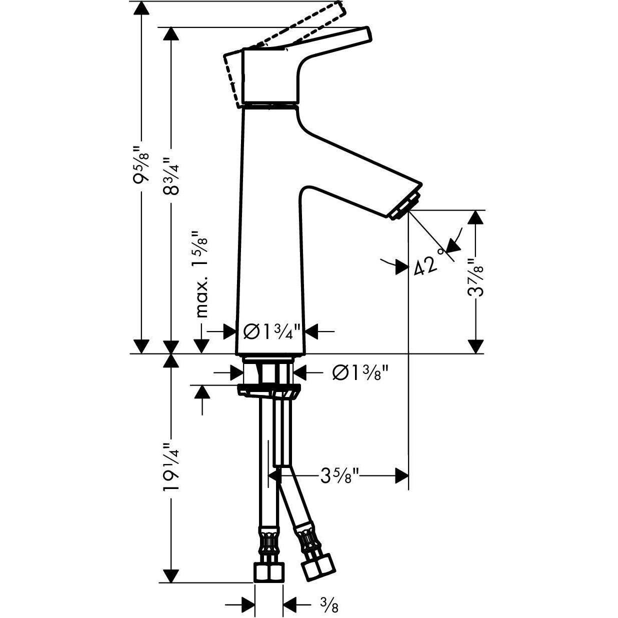 Hansgrohe 72025001 Talis S Chrome Single Hole Bathroom Faucet 1.0 GPM