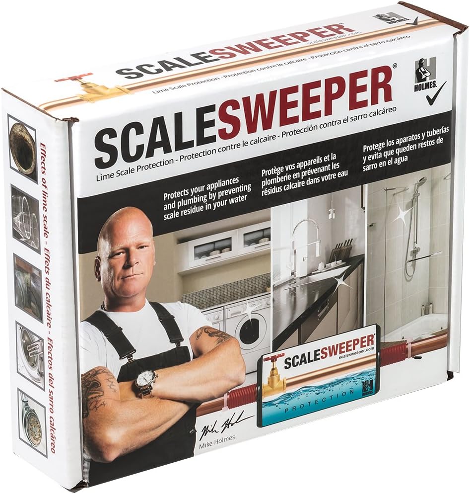 Scalesweeper Water Descaler | Electronic Water Conditioner Installs Where Water Enters Home To Protect Plumbing, Water Heater, Appliances 24/7 | Prevent Hard Water Scale & Scale Buildup