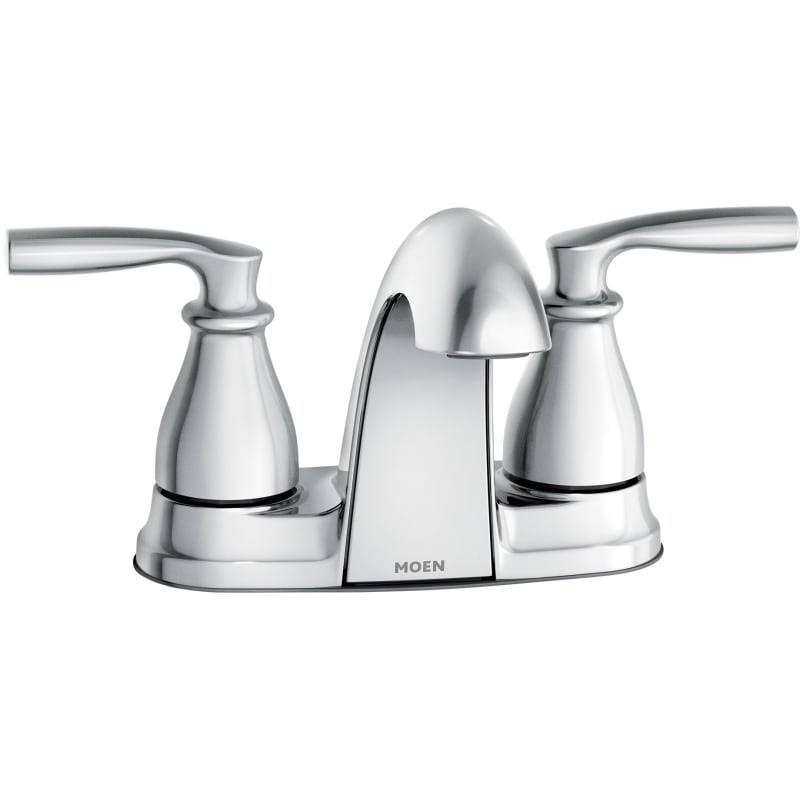 Moen 84532 Hilliard 1.2 GPM Centerset Bathroom Faucet with Pop-Up Drain Assembly Chrome Faucet Lavatory Double Handle
