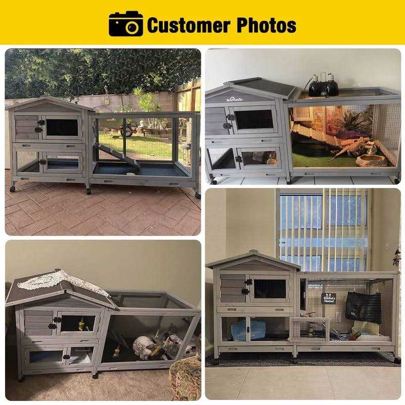 Aivituvin Rabbit Hutch Indoor 62 Cage Outdoor Chicken Coop Guinea Pig Cage on Wheels Bunny Cage with 3 Deep No Leakage Pull Out Tray,Waterproof - Pet Supplies online store