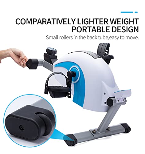 Sitting Mini Exercise Bike - Recumbent Exercise Bikes For Home Steppers Exercise For Seniors While Sitting Under Desk Bike Exercise Equipment Hands Bike Pedal Exerciser IPE210