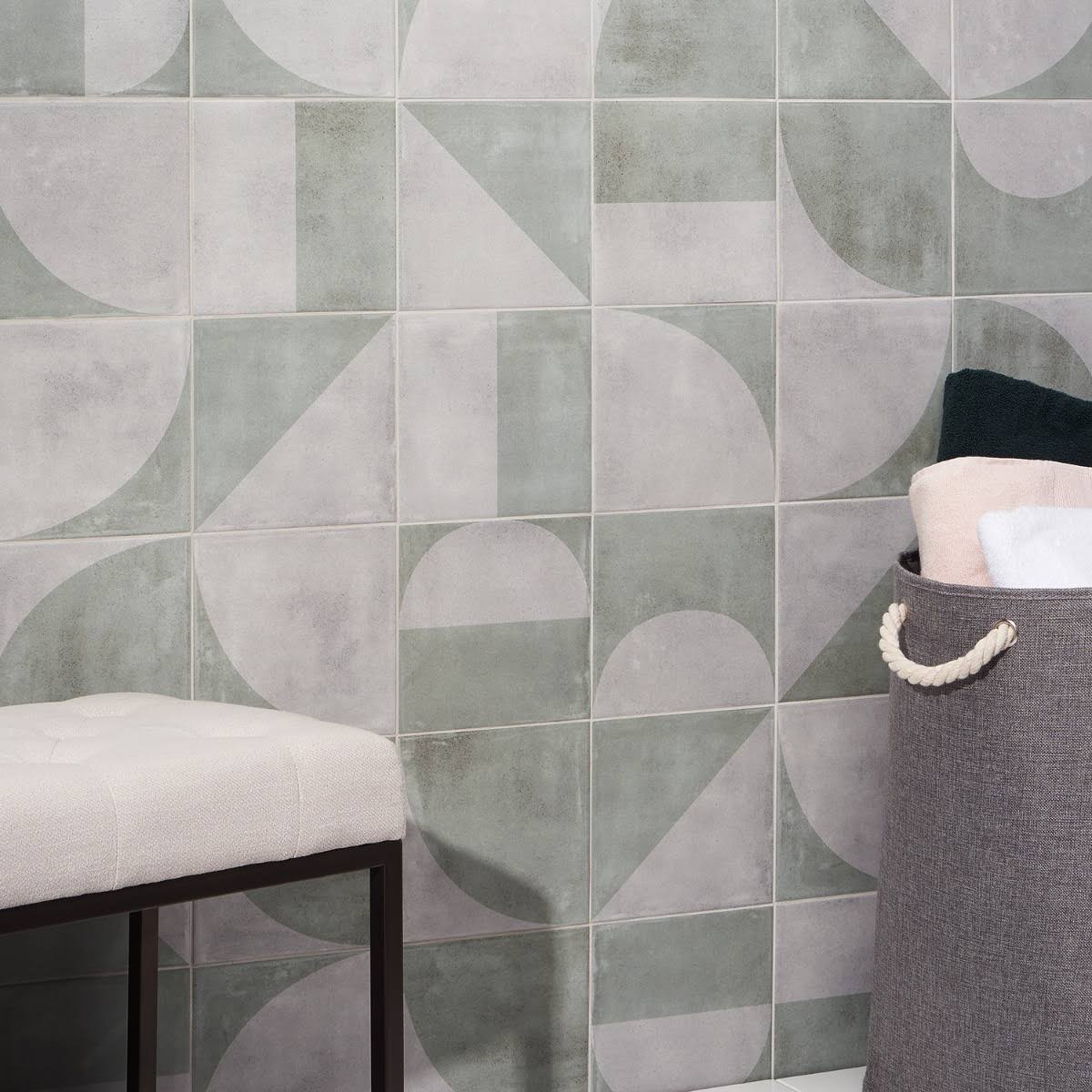 Brando Green 8x8 Matte Porcelain Tile, Backsplash, Wall and Floor