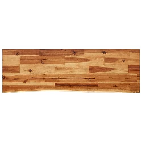 Console Table with Live Edge 43.3""x13.8""x31.5"" Solid Wood Acacia,Solid Acacia Wood Console Table with Live Edge and U Shaped Legs for Living Room or Hallway, Brown