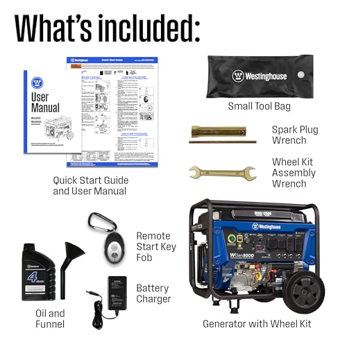 Westinghouse 12500 Peak Watt Tri-Fuel Home Backup Portable Generator, Remote Electric Start, Transfer Switch Ready, Gas, Propane, and Natural Gas Powered