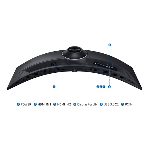 SAMSUNG 49" Odyssey G9 (G95C) Series DQHD 1000R Curved Gaming Monitor, 240Hz, 1ms(GtG), DisplayHDR 1000, AMD FreeSync Premium Pro, Eye Saver Mode, Auto Source Switch+, LS49CG950ENXZA, 2024