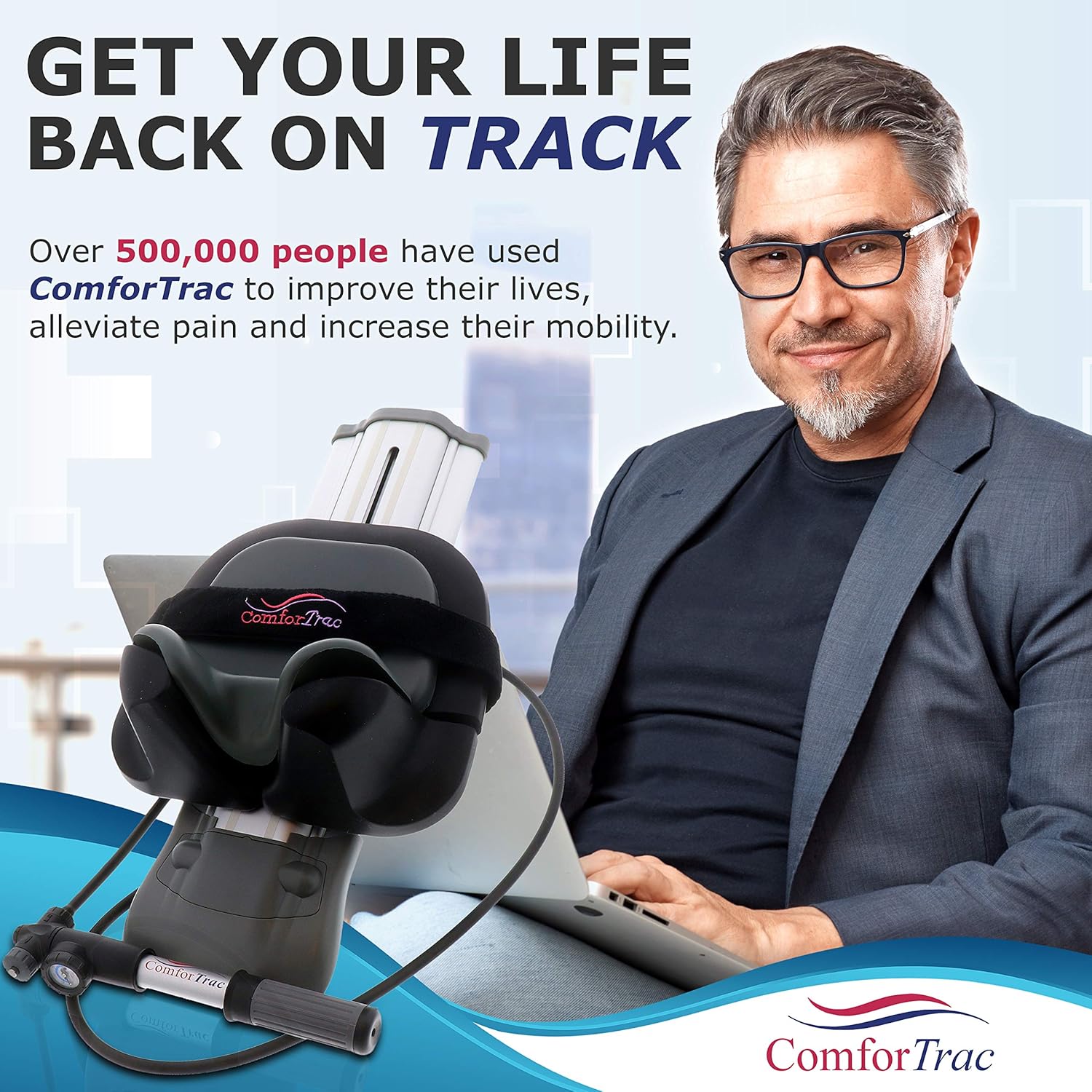 ComforTrac Cervical Home Traction 1.0 - The Original ComforTrac, for Spinal Decompression, Relieving Pinched Nerves, and Cervical Pain, with Carrying case.