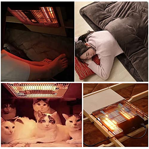 Kotatsu Heater Table Set,Foot Warmer Coffee Tables,Multifunction Bed Laptop Desk,Home Office Writing Modern Wooden Desk, Tea Low Table for Floor Sitting Made,Table+Quilt+Carpet+Heater (Size : 105x80x