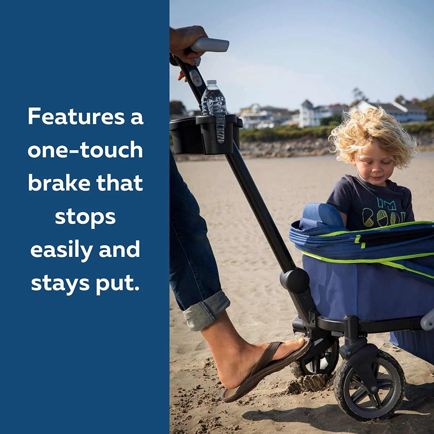 Gladly Family Anthem2 All-Terrain 2-Seater Wagon Stroller, Rugged Wheels, Removable Canopy, Foldable, Neon Indigo