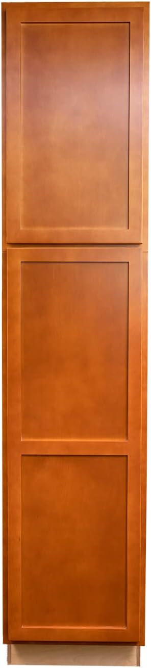Quicklock RTA (Ready-to-Assemble) | Base Kitchen Cabinets - Shaker Style | 100% Plywood | Made in America | Soft Close Hardware (Provincial Stain, 24" D x 18" W x 84" H Pantry)