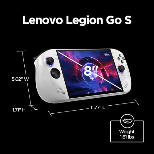 Lenovo Legion Go S - 2025 - Mobile Gaming Console - AMD Radeon graphics - 8" PureSight IPS Display - 120Hz - AMD Ryzen™ Z2 Go - 16GB Memory - 512GB Storage - Glacier White - Free PC Game Pass