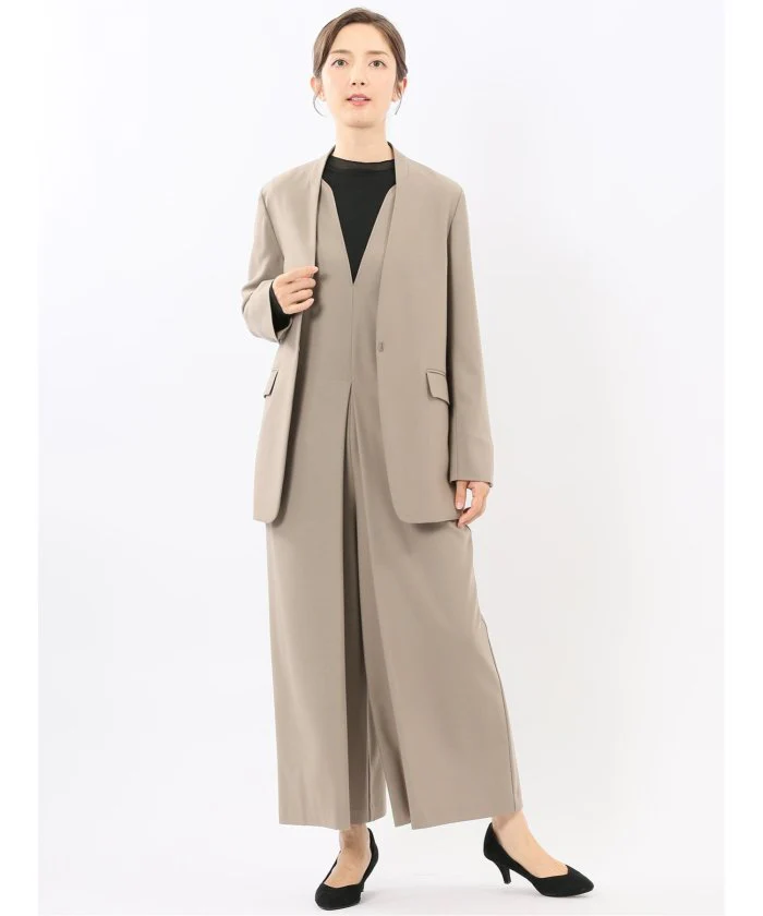 Stretch Washable Woolish No Collar Jacket