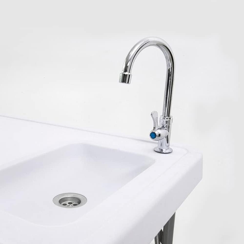 PMSW FCT01 Fishing Cleaning Table with Sink, Portable Folding Camping Sink Table Fish Fillet Table with Sink Faucet for Picnic Camping Gardening Kitchen, White