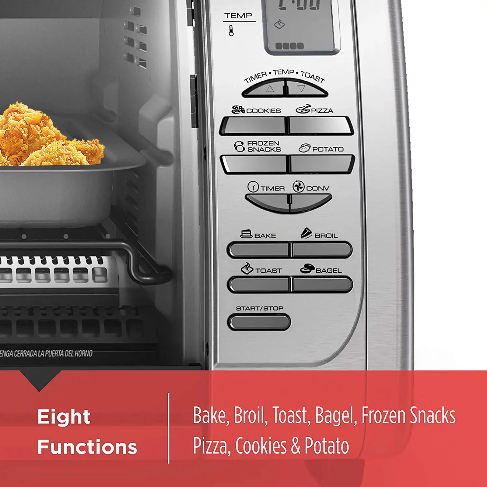 Countertop Convection Toaster Oven - for Bake Broil and Toast (Silver)