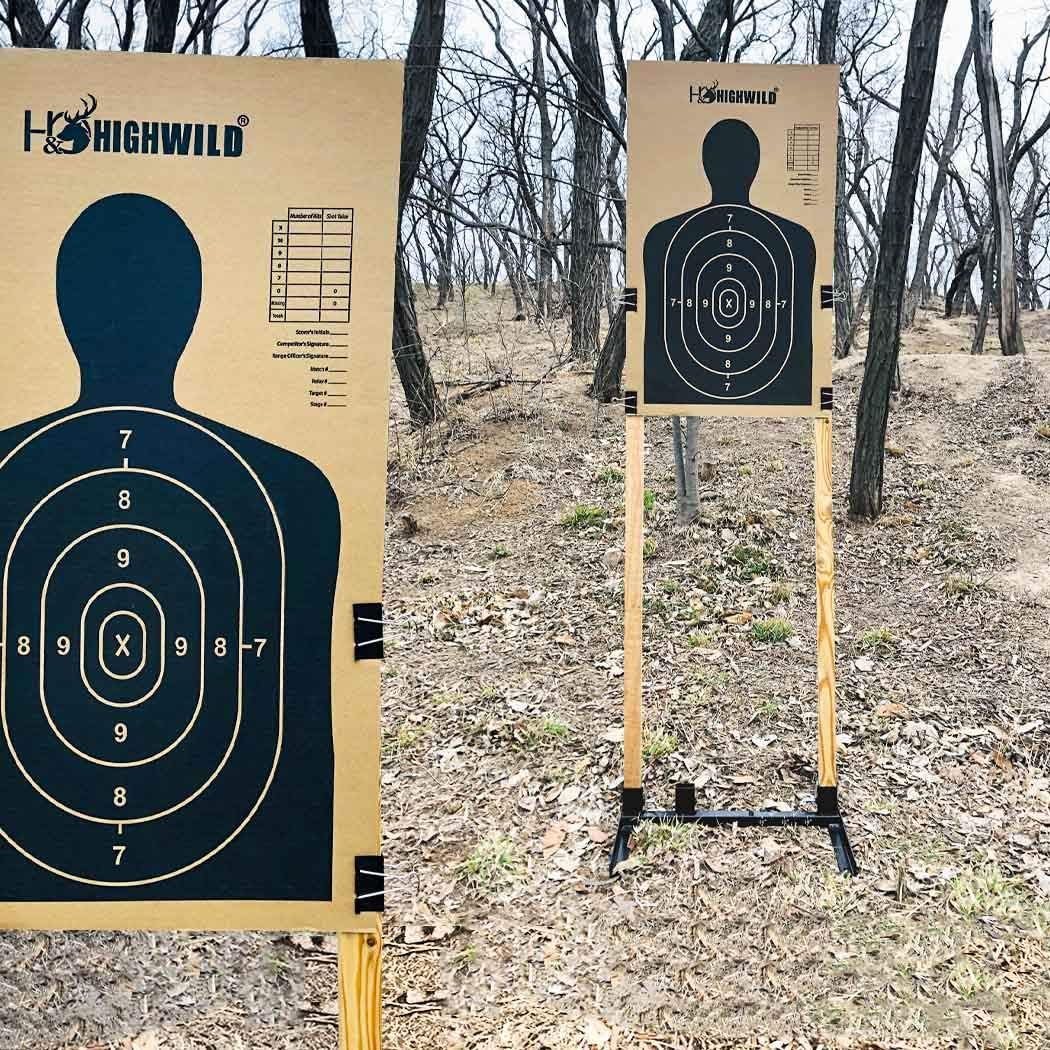 Highwild 18 X 30 Cardboard Targets for Shooting, Silhouette Paper Targets - ISPC/USPSA/IDPA (Pack of 25)
