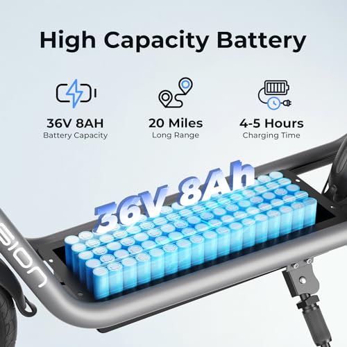 Jasion JS3/PRO Electric Scooter with Seat, 650/850W Peak Motor Electric Scooter Adults, 20/25Miles Ranges Sports Scooter for Adults, 20/25MPH Max Speed, Foldable E-Scooter for Pets, Disc Brakes