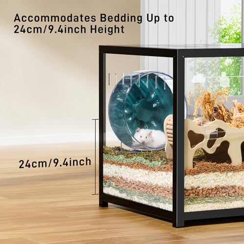 BUCATSTATE Hamster Cage Metal 2.0 - Small Animal Habitats Large Stackable with Top Access Easy Assemble 31.4L*17.6W*20H Inches Dwarf Syrian Hamster House for Guinea Pig, Gerbil (552sq inch White)