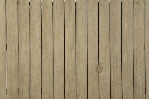 Signature Design by Ashley Carter Hall Outdoor Eucalyptus Patio Sofa with Cushion, Beige