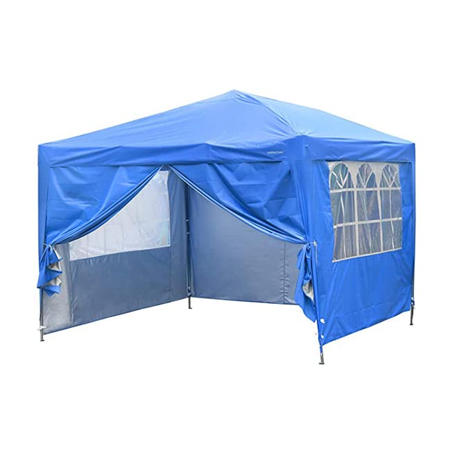 10x10 FT Pop up Canopy Tent Enclosed Instant Canopy Shelter Portable with Removable Sidewalls and Mesh Windows Waterproof (White（Four sidewalls）)