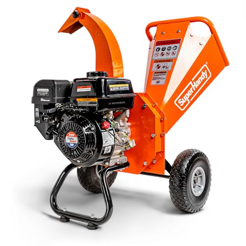 SuperHandy Mini Wood Chipper Shredder Mulcher Heavy Duty 7HP Compact Design 3" Inch Max Capacity