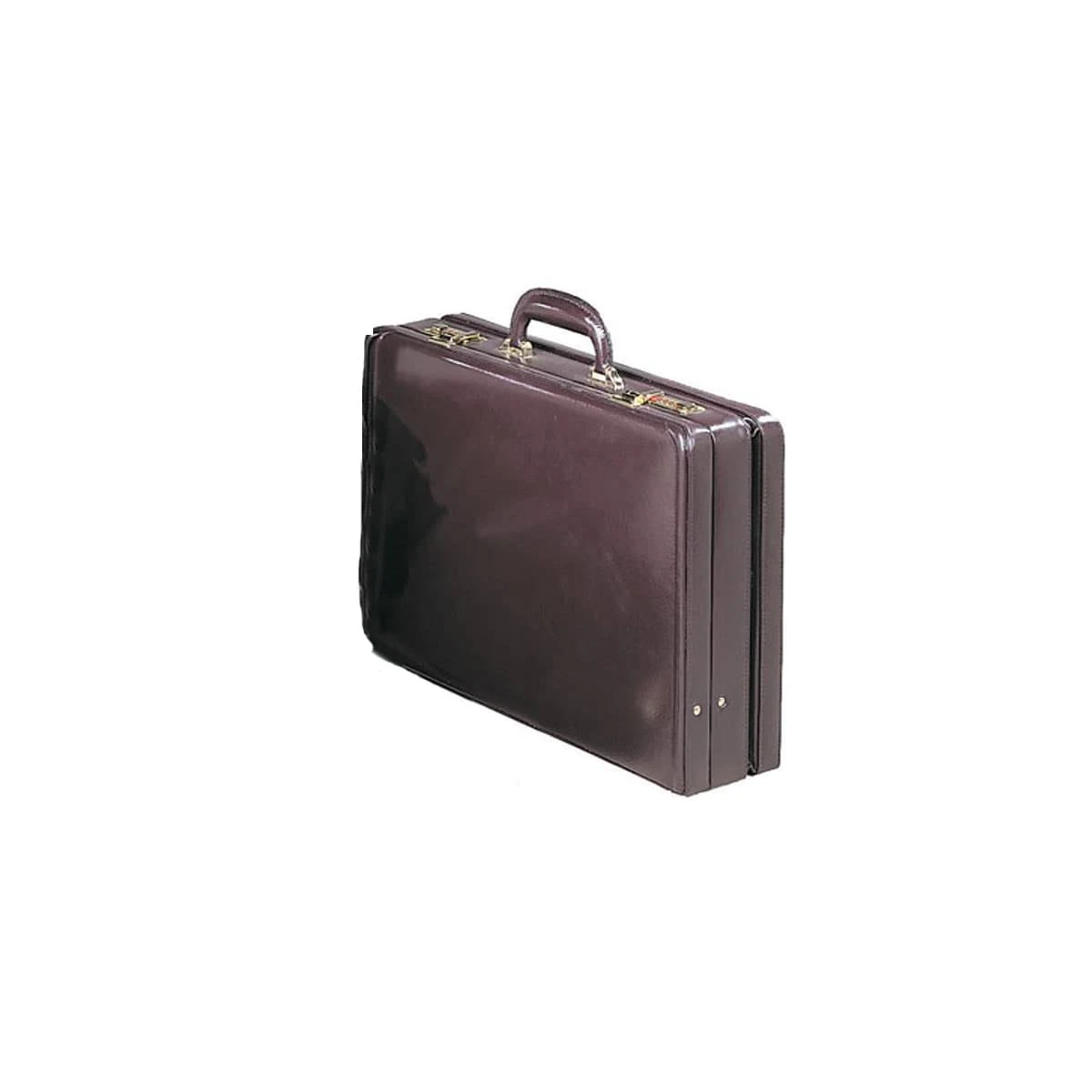 Goodhope Expandable Leather Attache Briefcase - Burgundy