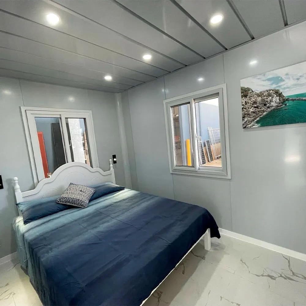 Portable 40ft Expandable House,Prefabricated Mobile Home with 3 Bedrooms,Foldable Tiny House with Kitchen & Living Room,Prefab for Summer House,Guest House,Warehouse,Workshop with Restroom.