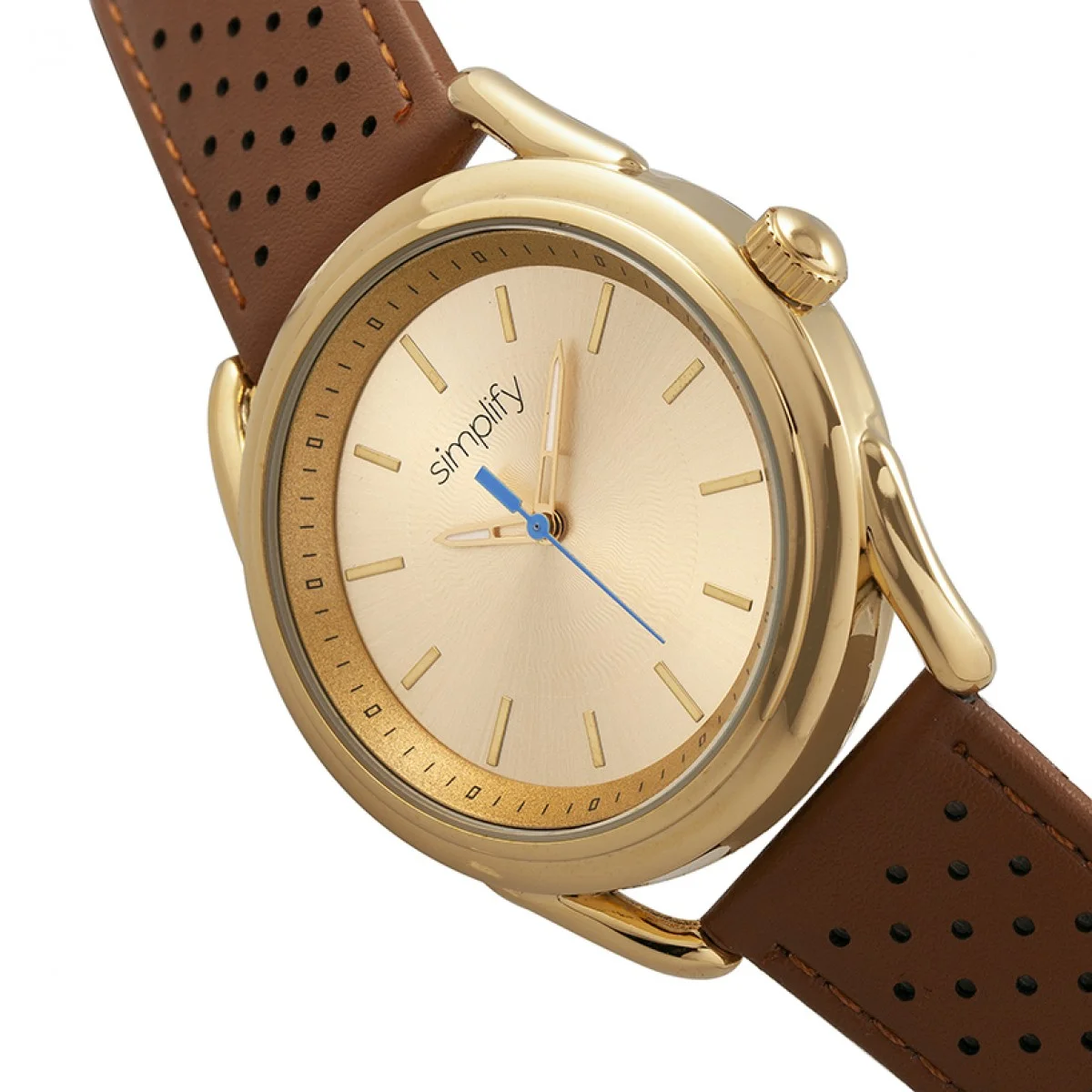 The 5900 Leather-Band Watch - Gold/Camel