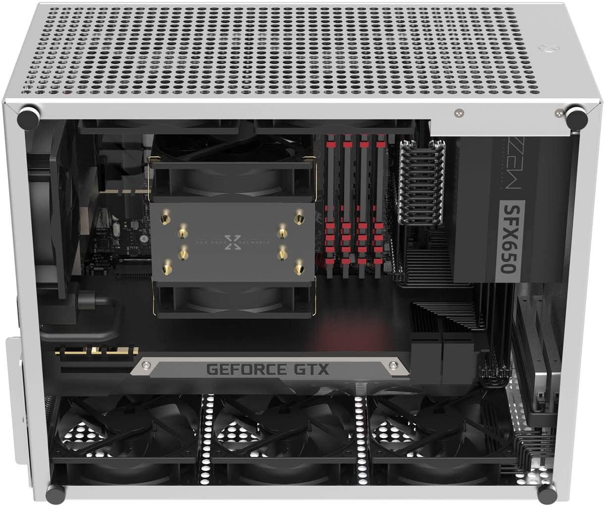 ZZEW C2 Micro ATX Case, MATX PC Case Aluminum, Mini Computer Case Silver Color with Tempered Glass Support SFX, SFX-L and ATX PSU