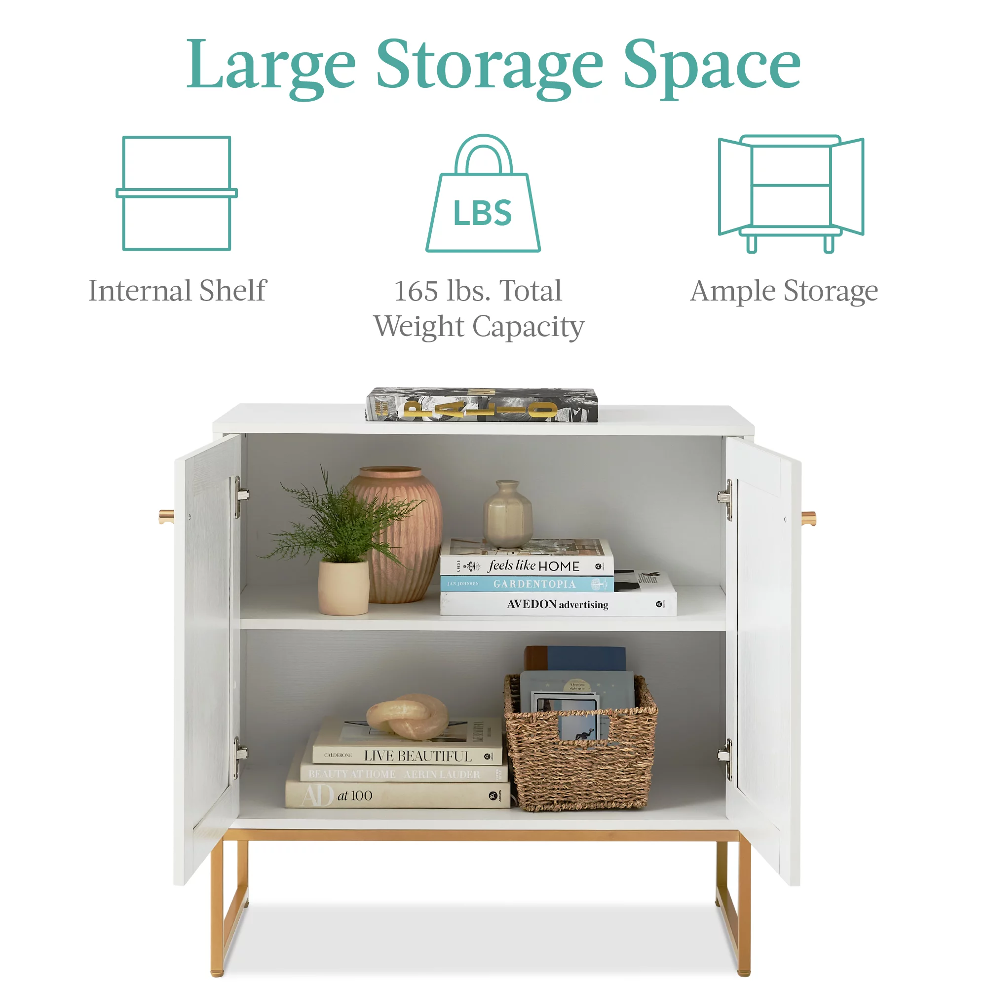 Best Choice Products 2-Door Rattan Storage Cabinet, Accent Furniture, Cupboard w/ Non-Scratch Foot Pads - White