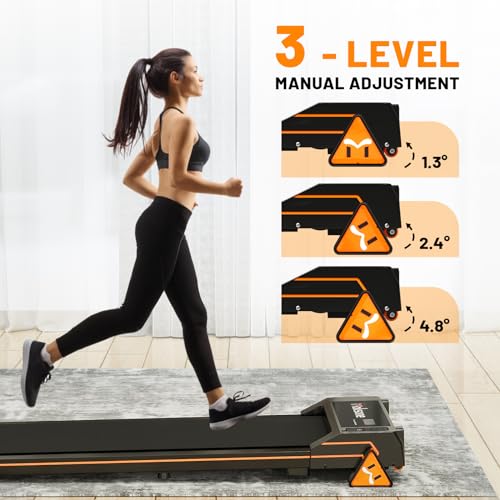 Maksone Walking Pad with Adjustable Incline,Under Desk Treadmill for Home/Office,Portable Treadmills,Installation-Free,Remote Control