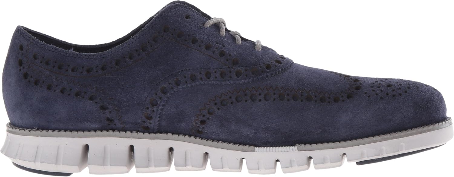 Cole Haan mens Zerogrand Wing Suede Oxford, Marine Blue Suede/Vapor Grey, 7 US