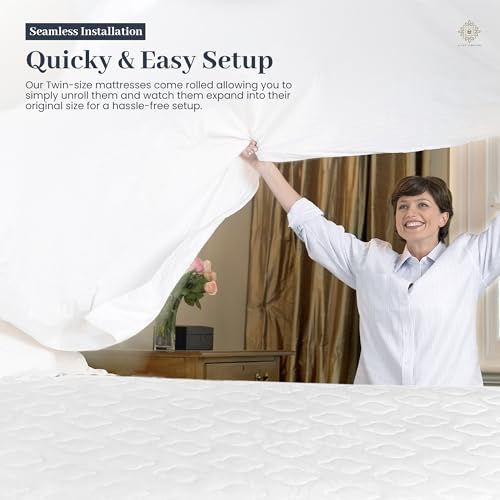 Twin Bed Mattress – 12 Inch Hybrid Twin Mattress with Pocketed Coil Spring with High Density & Comfort Cold Foam - Eco-Friendly, Breathable Twin Size Mattress Medium Firmness