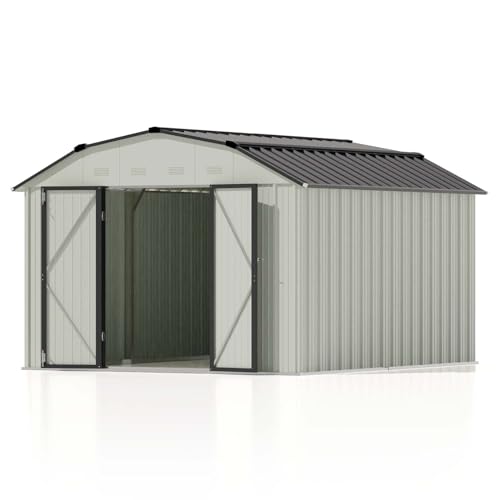 Patiowell 3 x 3 FT Outdoor Storage Shed,Small Garden Tool Storage Shed with Sloping Roof and Single Lockable Door, Outdoor Shed for Backyard Garden Patio Lawn, Grey