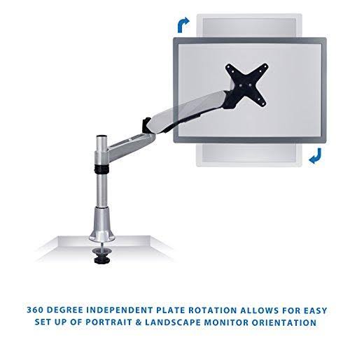 Mount-It Single LCD Monitor Desk Mount, Height Adjustable, Full Motion, Silver