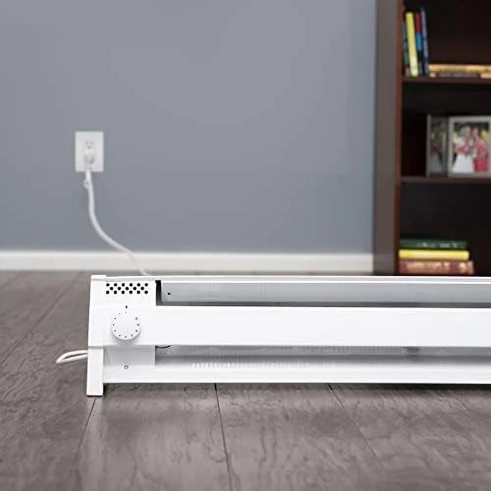 F Series 49" Portable Electric Baseboard Heater (Model: 4P1500W, Part: 05601), 5120 BTU, 120 Volt, 1500 Watt, White