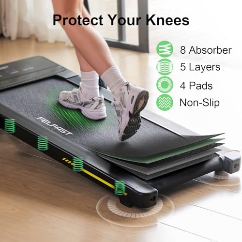 Walking Pad Treadmill with 12% 6° Auto Incline, Under Desk Treadmill for Home Office w/Remote Control, 6 HIIT Mode, 265Lbs Weight Capacity, 4 MPH Max, Desk Treadmill in LED Display