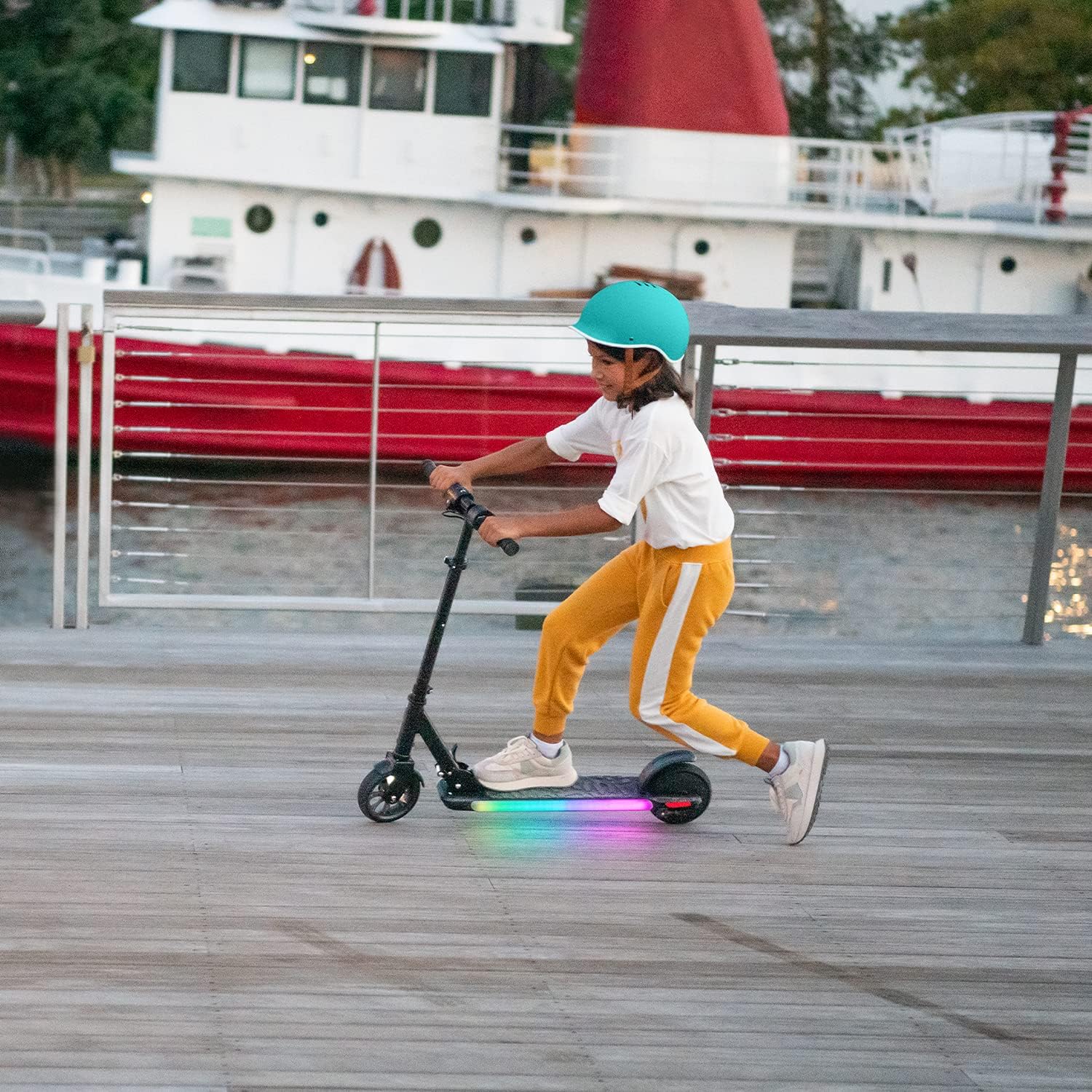 Jetson Omega Electric Scooter, Up To 10 MPH, Range Up To 5 Miles, 150-Watt Motor, Foldable, 3 Speed Mode, Light-Up Deck, Ages 8+, Black, JOMEGA-BLK