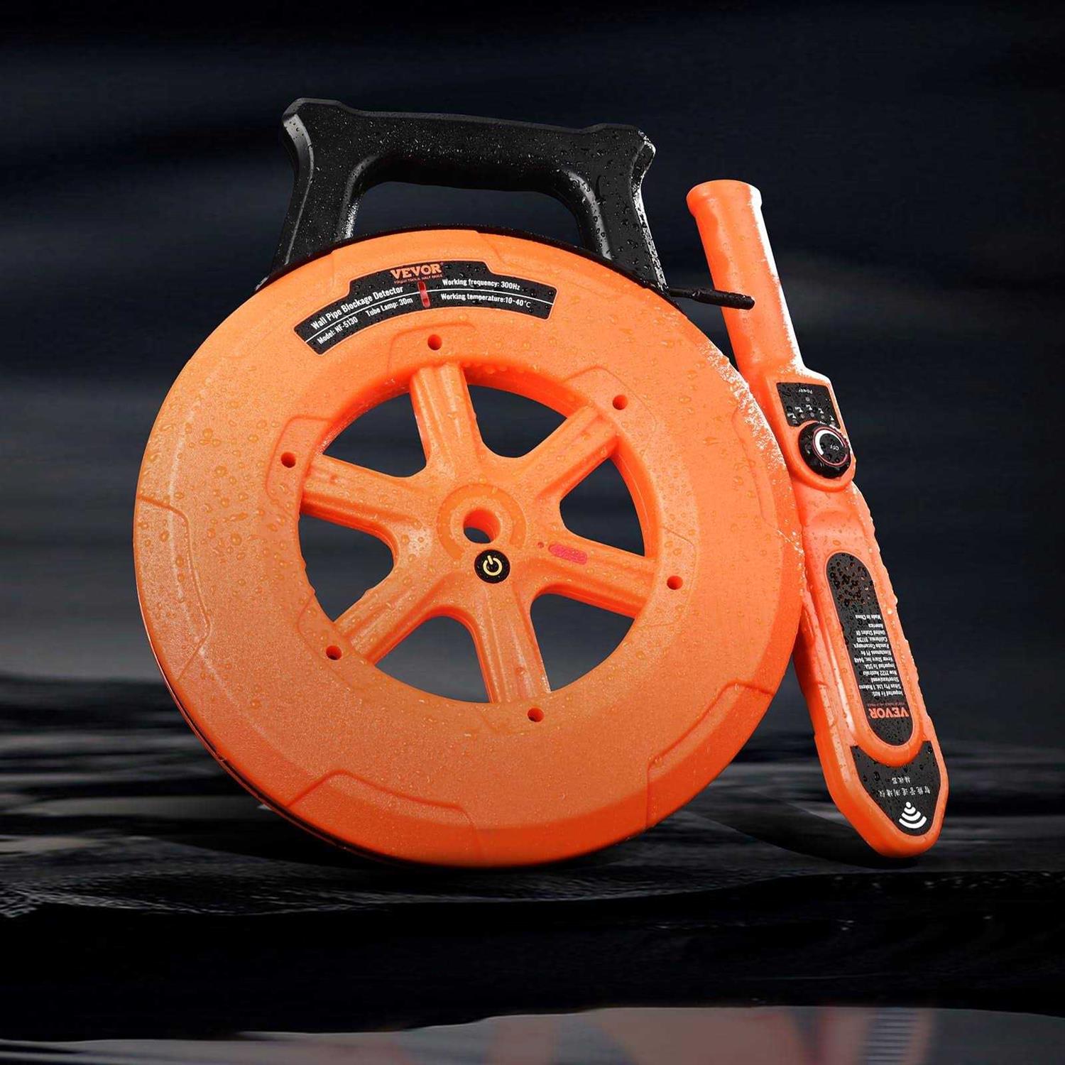 VEVOR Pipe Blockage Detector Locators 100ft/30m Waterproof for Pvc Plastic Metal