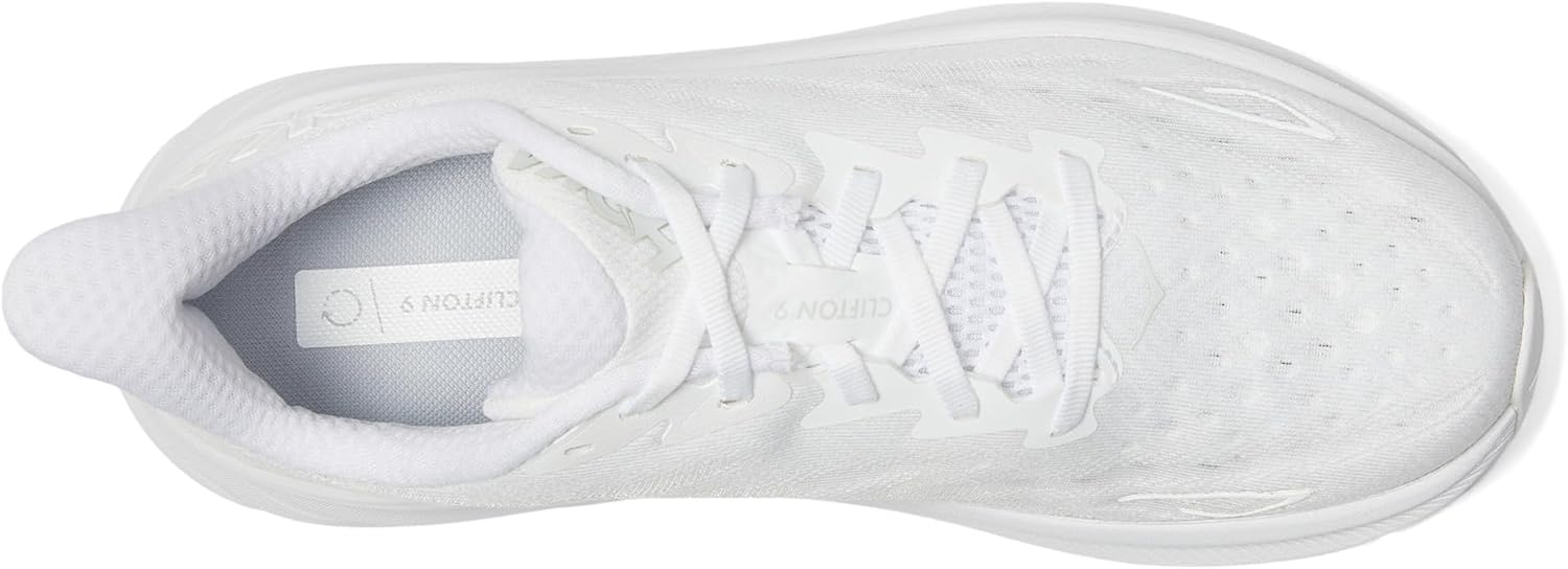 Hoka Women's Clifton 9 Sneaker, White/White, 6 Wide