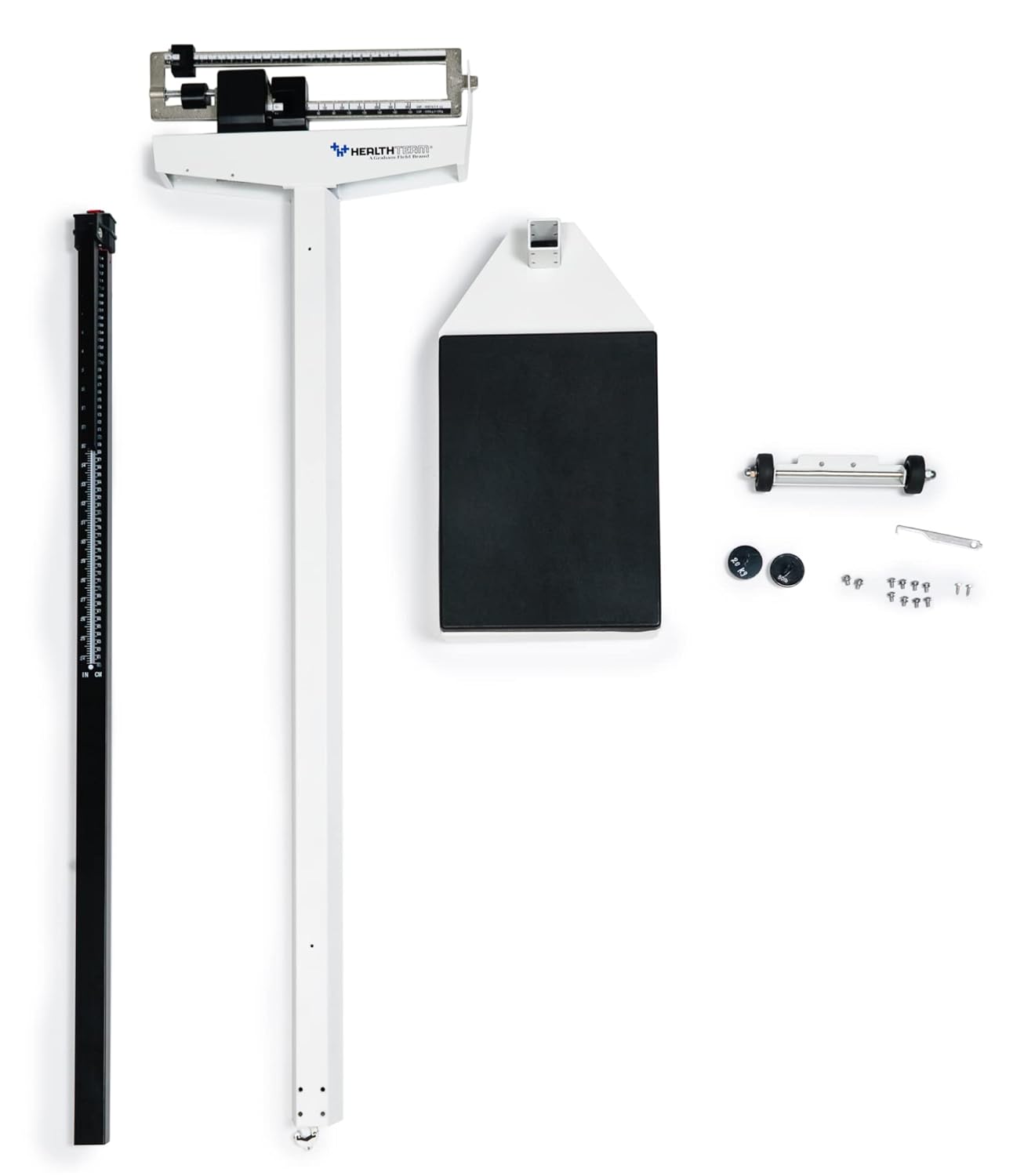HealthTeam Physician Mechanical Beam Scale with Height Rod, Up to 490 lb. Body Weight, HT485