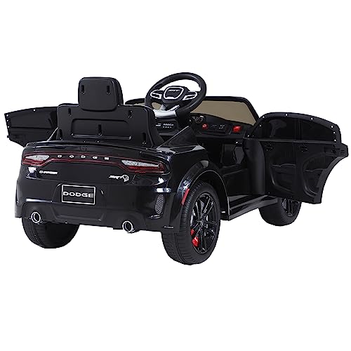 12V Kids Ride On Car, Electric Car with Remote Control, 3 Speeds, Battery Powered, with Adjustable Seat Belt, MP3, LED Lights, Sound System, Orange