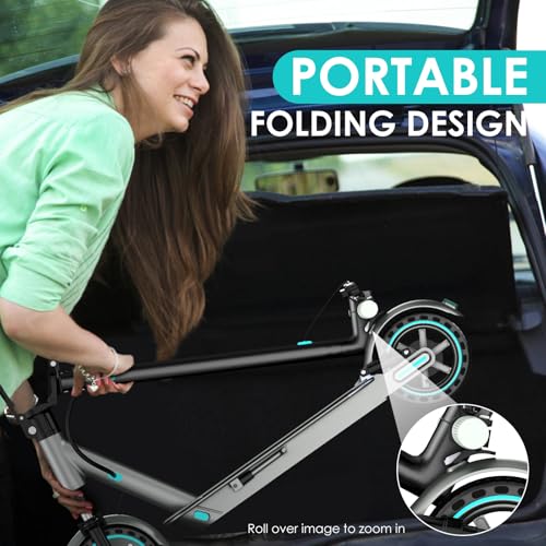 Electric Scooter for Adults, 19Mph, 15/21 Miles Range, Aluminum Alloy E-Scooter with 8.5" Honeycomb Tire, Foldable Escooter with Dual Braking System and App Control