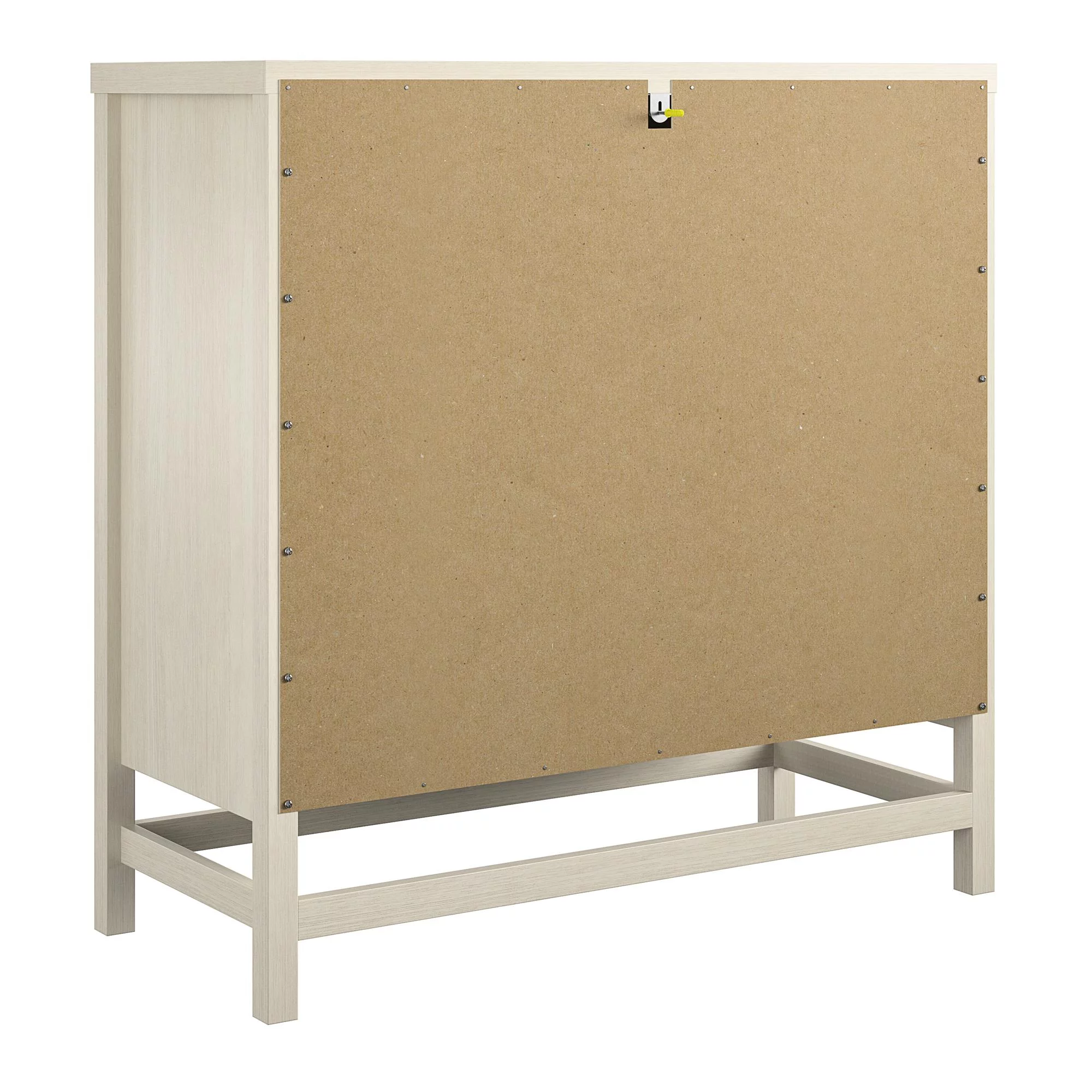 Ameriwood Home Lennon 2 Door Storage Cabinet, Ivory Oak and Faux Rattan