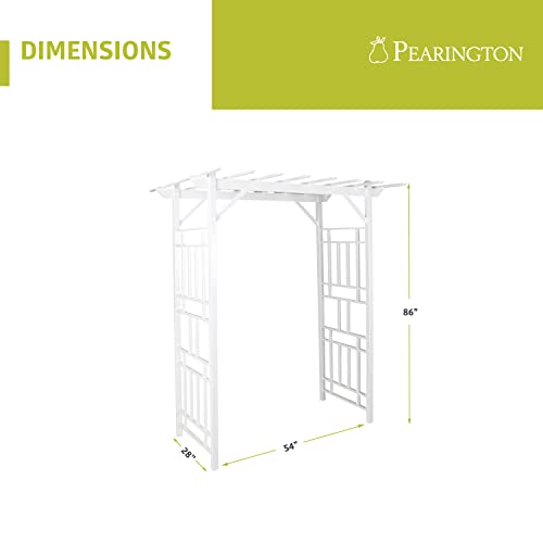 Pearington 10-00005 Arched Trellis Garden Arbor, White