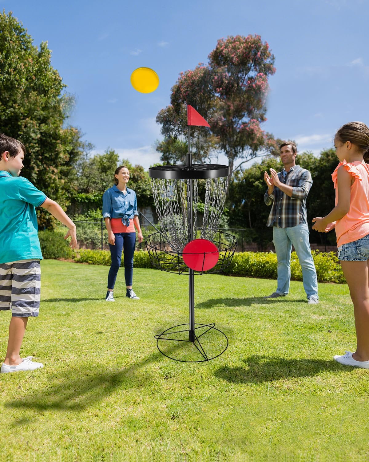 Portable Disc Golf Targets with 24 Chains - PDGA Approved Frisbee Golf Enthusiast's Must-Have Disc Golf Basket, Frisbee Golf Baskets, and Disc Golf Hole. Perfect for On-The-Go Disc Golfing