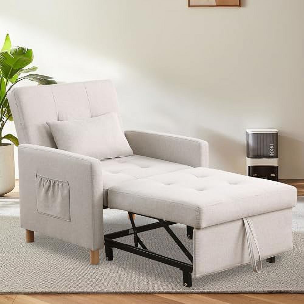 RUNFAYBIU Sleeper Sofa Chair Bed  3-in-1 Single Convertible Chair Multi-Functional Sleeper Chair with Soft Fabric for Living Room  Dorm  Apartment  Bedroom or Office (Grey)