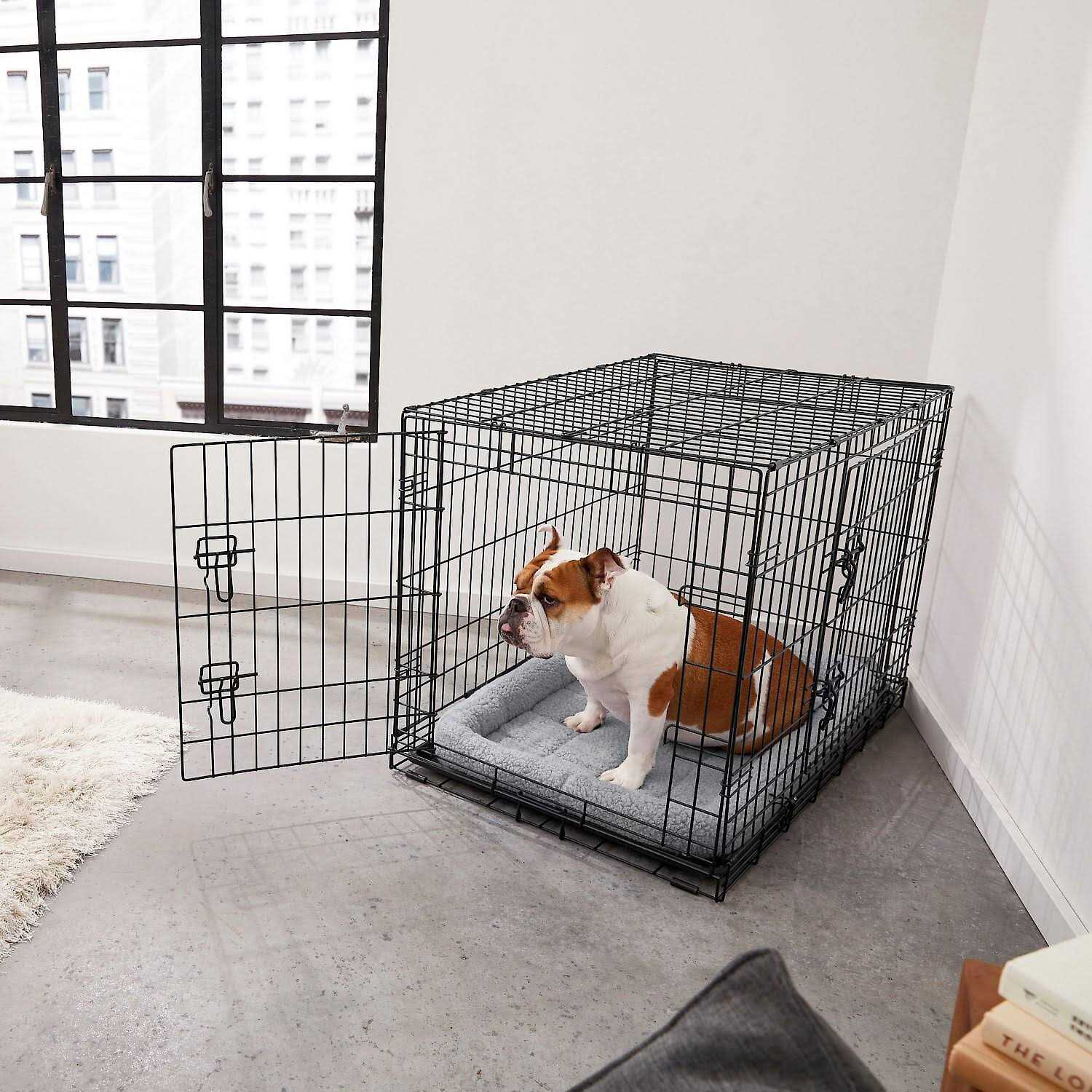 Frisco Heavy Duty Fold &amp; Carry Double Door Collapsible Wire Dog Crate - Pet Supplies online store