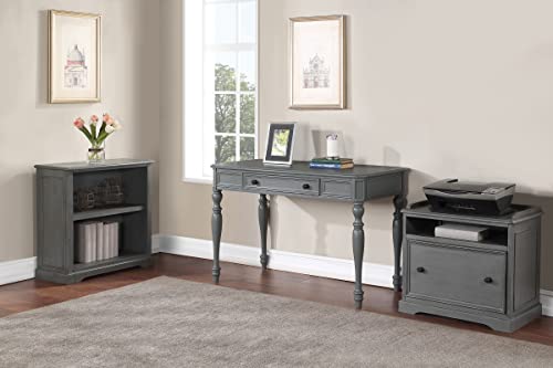 OSP Home Furnishings Country Meadows 48 Inch Writing Desk with Drawer, Antique White